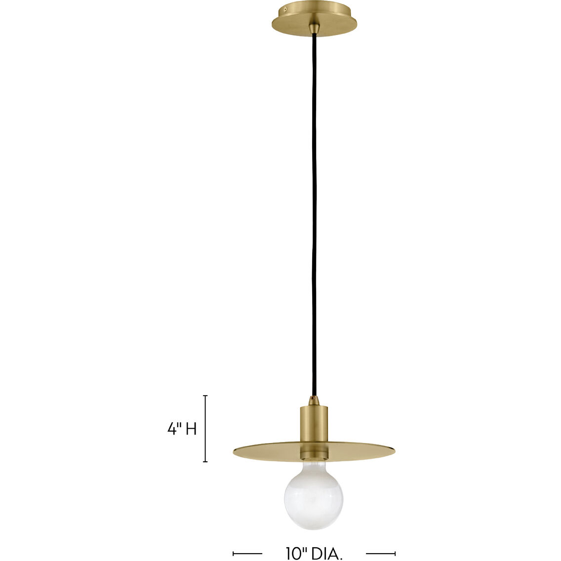 Lulu LED 10 inch Lacquered Brass Pendant Ceiling Light, Semi-Flush Mount