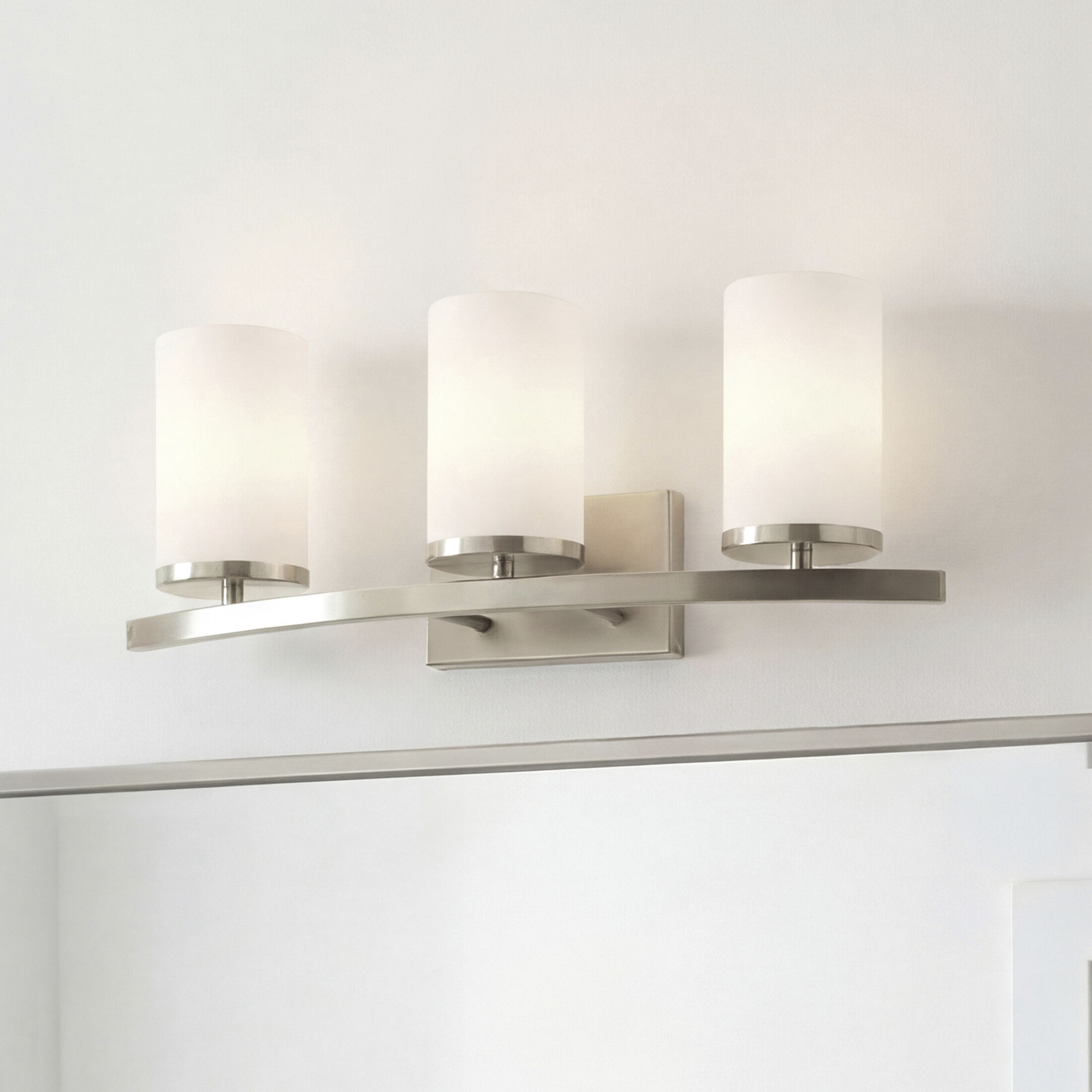 Crosby 3 Light 23 inch Brushed Nickel Wall Mt Bath 3 Arm Wall Light