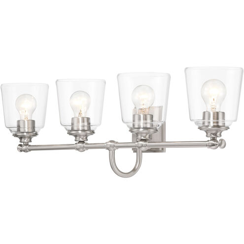 Antonia 4 Light 35 inch Brushed Nickel Bath Vanity Light Wall Light