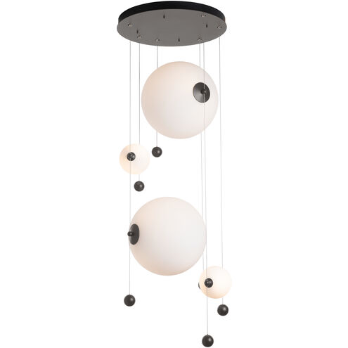 Abacus LED 19.8 inch Dark Smoke Pendant Ceiling Light in Opal, Round