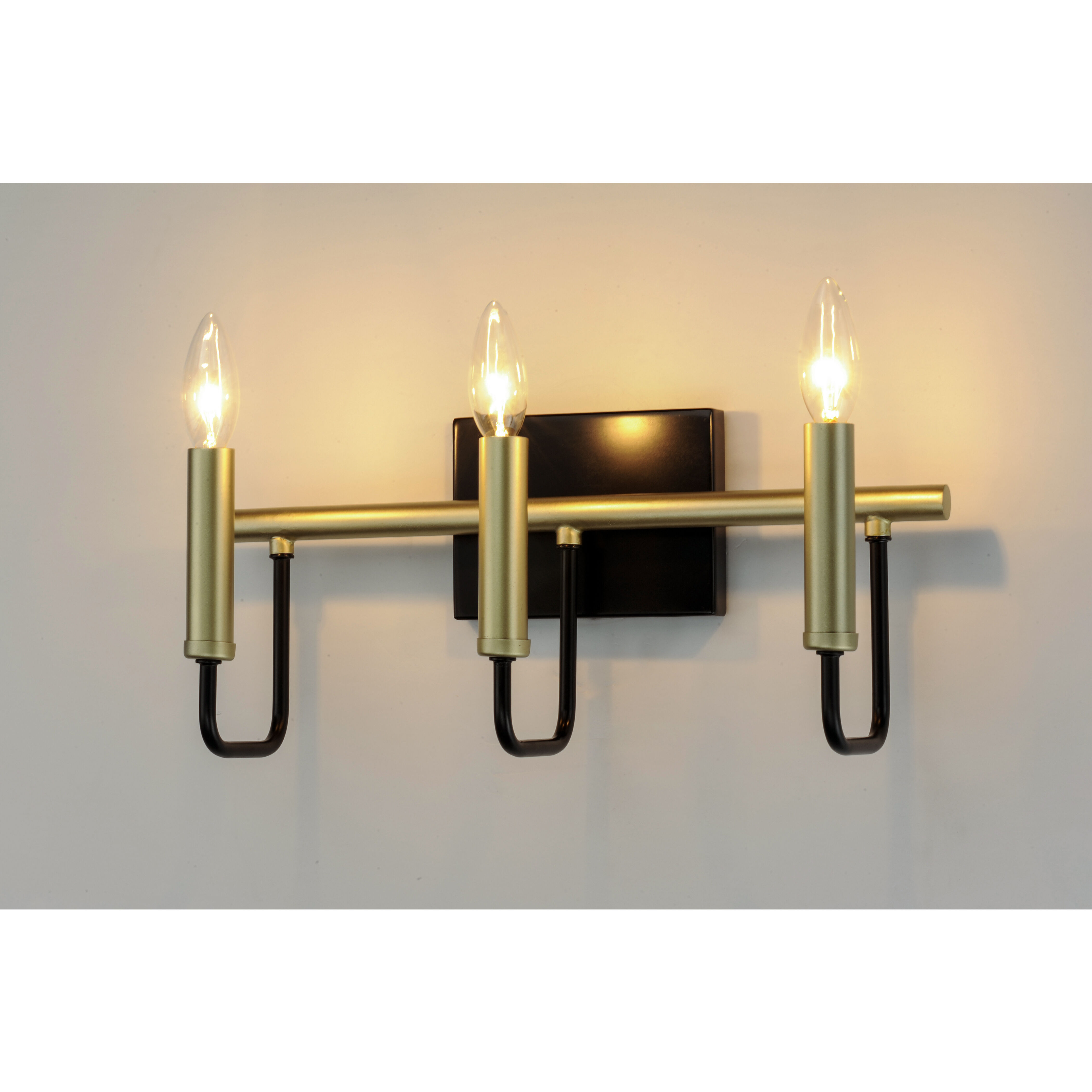 Sullivan 3 Light 16.25 inch Black/Gold Bath Vanity Wall Light