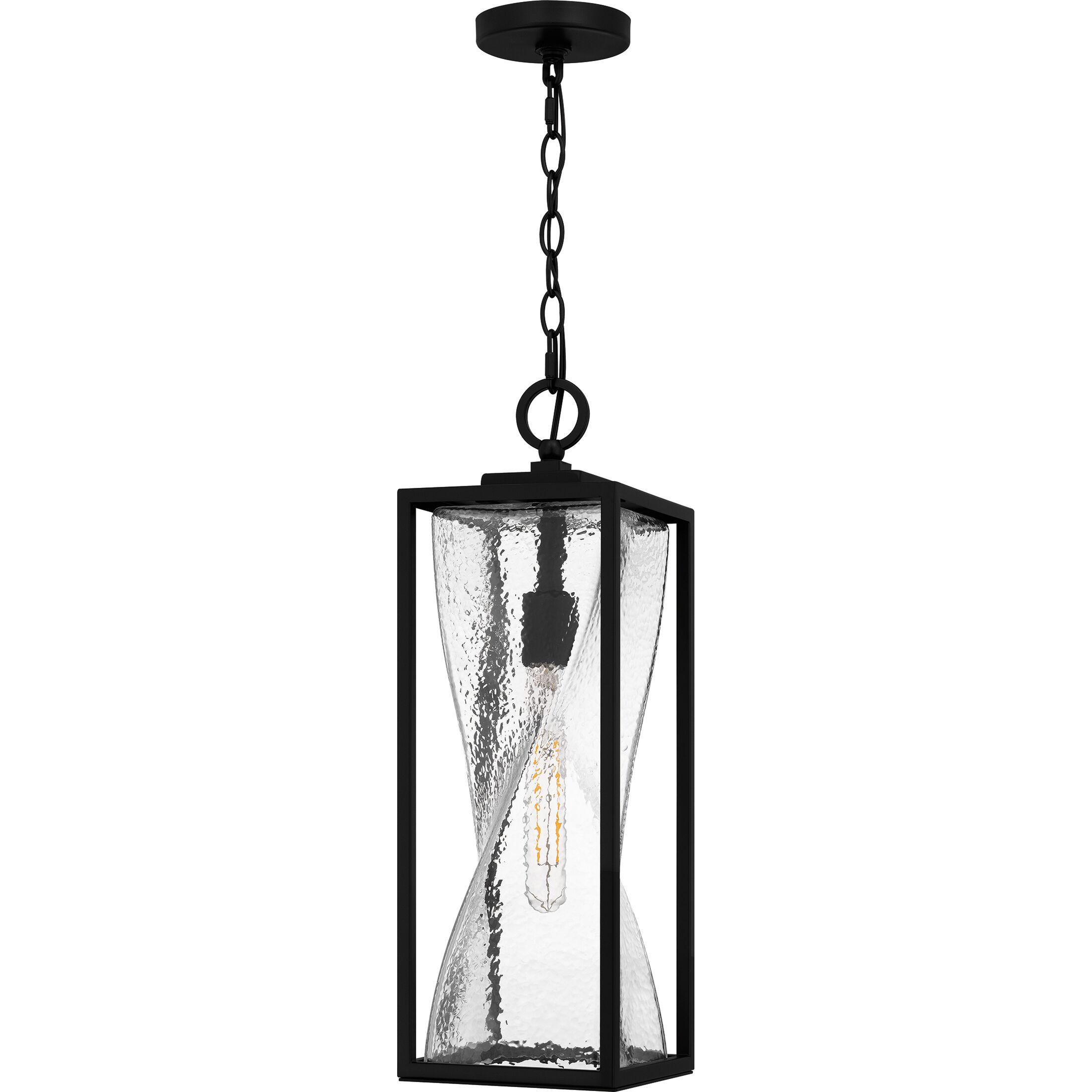 Zarah 1 Light 7 inch Matte Black Outdoor Hanging Lantern, Large