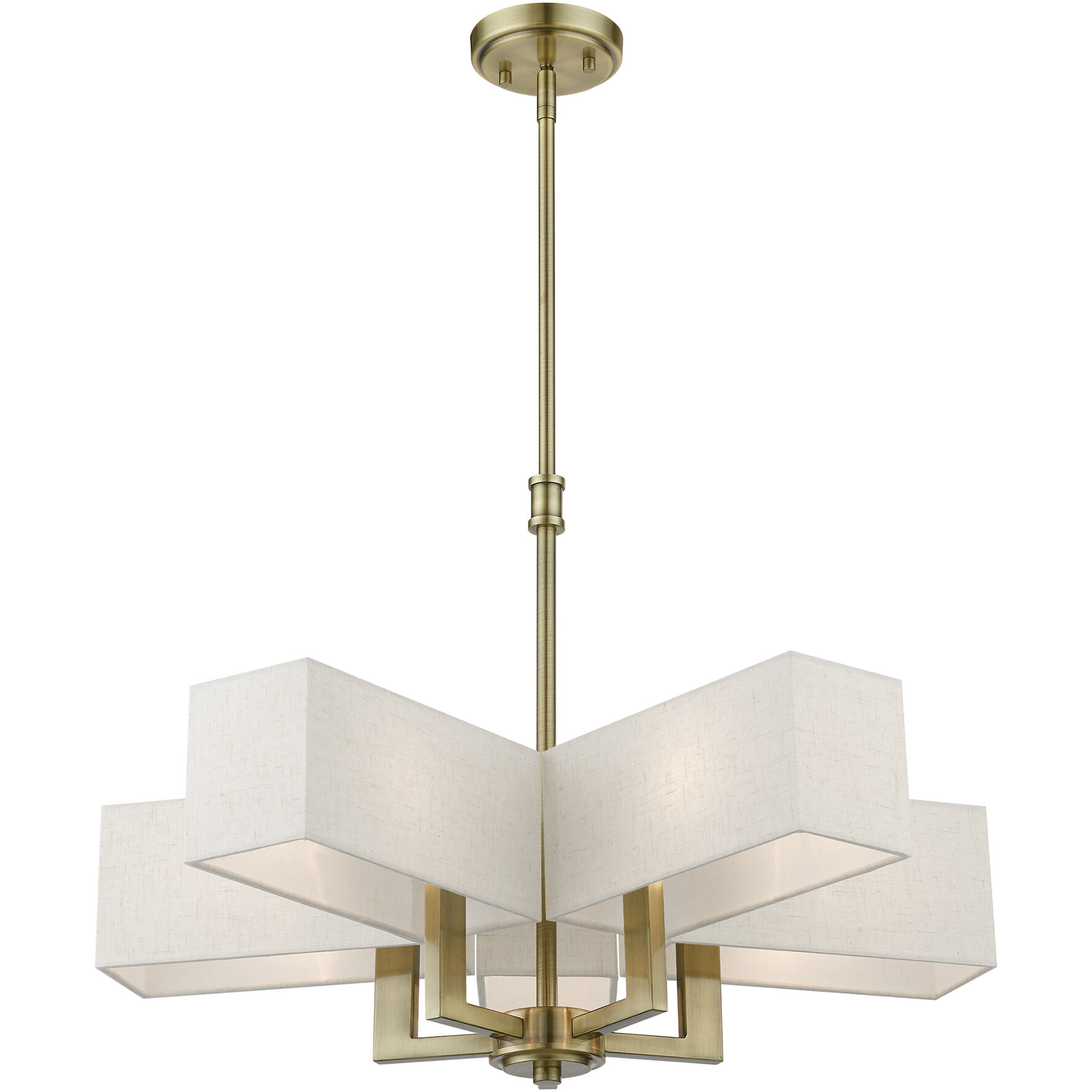 Rubix 5 Light 26 inch Antique Brass Chandelier Ceiling Light