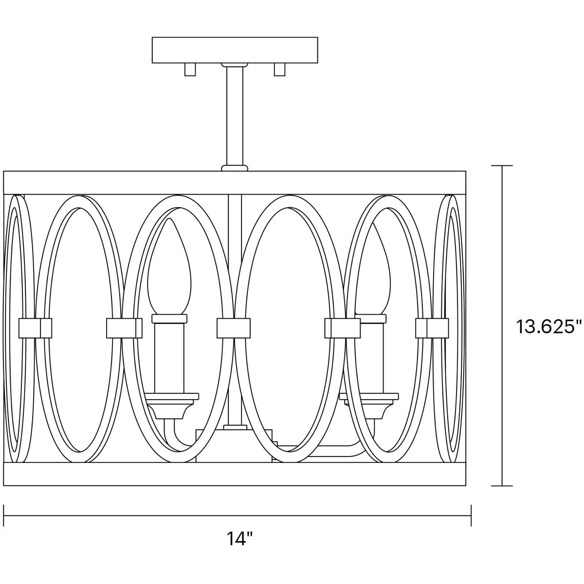 Sean Lavin Patrice 3 Light 14 inch Deep Abyss Semi-Flush Mount Ceiling Light