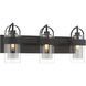 Ravik 3 Light 24 inch Dark Matte Black Vanity Wall Light