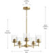 Replay 5 Light 21 inch Brushed Gold Chandelier Ceiling Light
