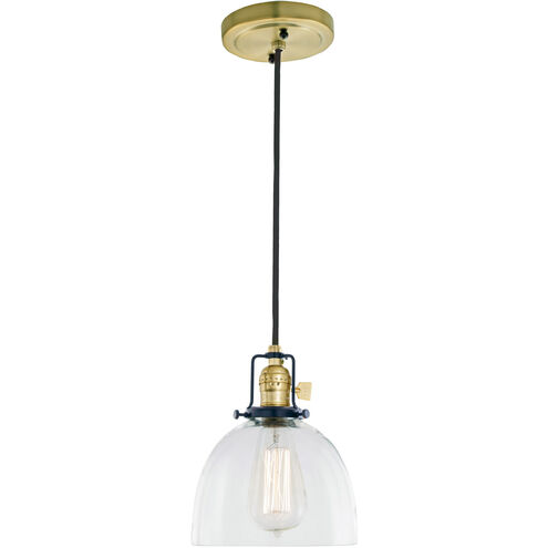 Nob Hill 1 Light 7 inch Satin Brass and Black Pendant Ceiling Light