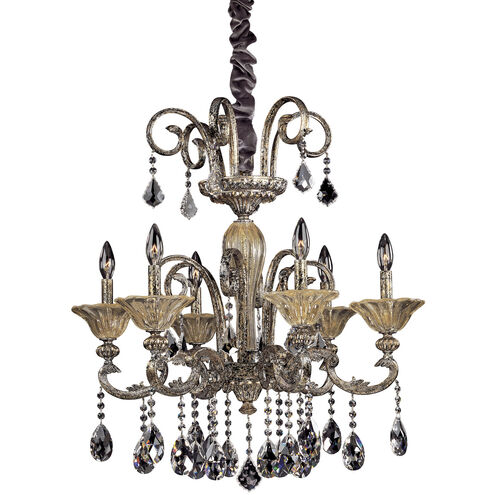 Legrenzi 6 Light 26 inch Two-tone Gold/24K Chandelier Ceiling Light in Firenze Clear