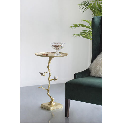 Contemporary 16.9 inch Shiny Gold Table
