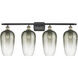 Ballston Brookhaven Flute 4 Light 37 inch Black Antique Brass Bath Vanity Light Wall Light in Slate Glass