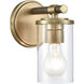 Burrow Vanity Light Wall Light in Natural Brass