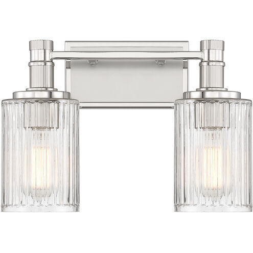 Concord 2 Light 15 inch Silver and Polished Nickel Bathroom Vanity Light Wall Light