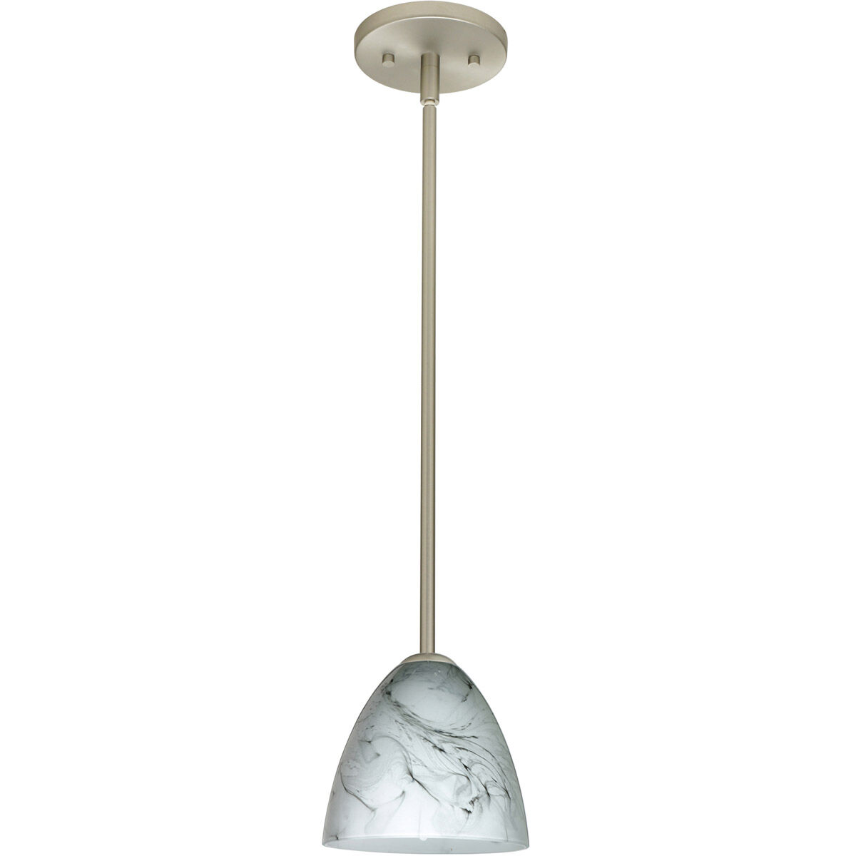 Vila 1 Light Satin Nickel Stem Pendant Ceiling Light