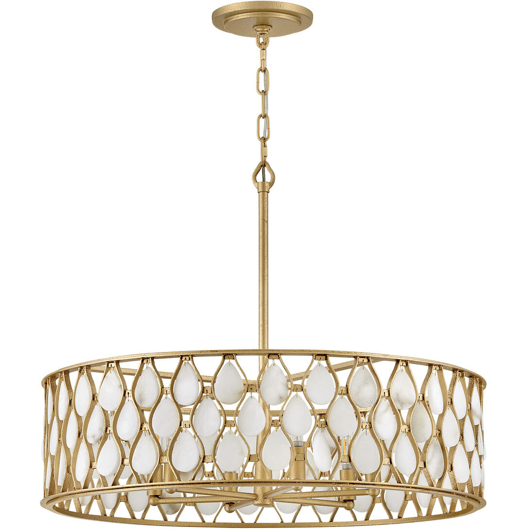Estie 6 Light 28 inch Piastra Gold Interior Hanging Ceiling Light