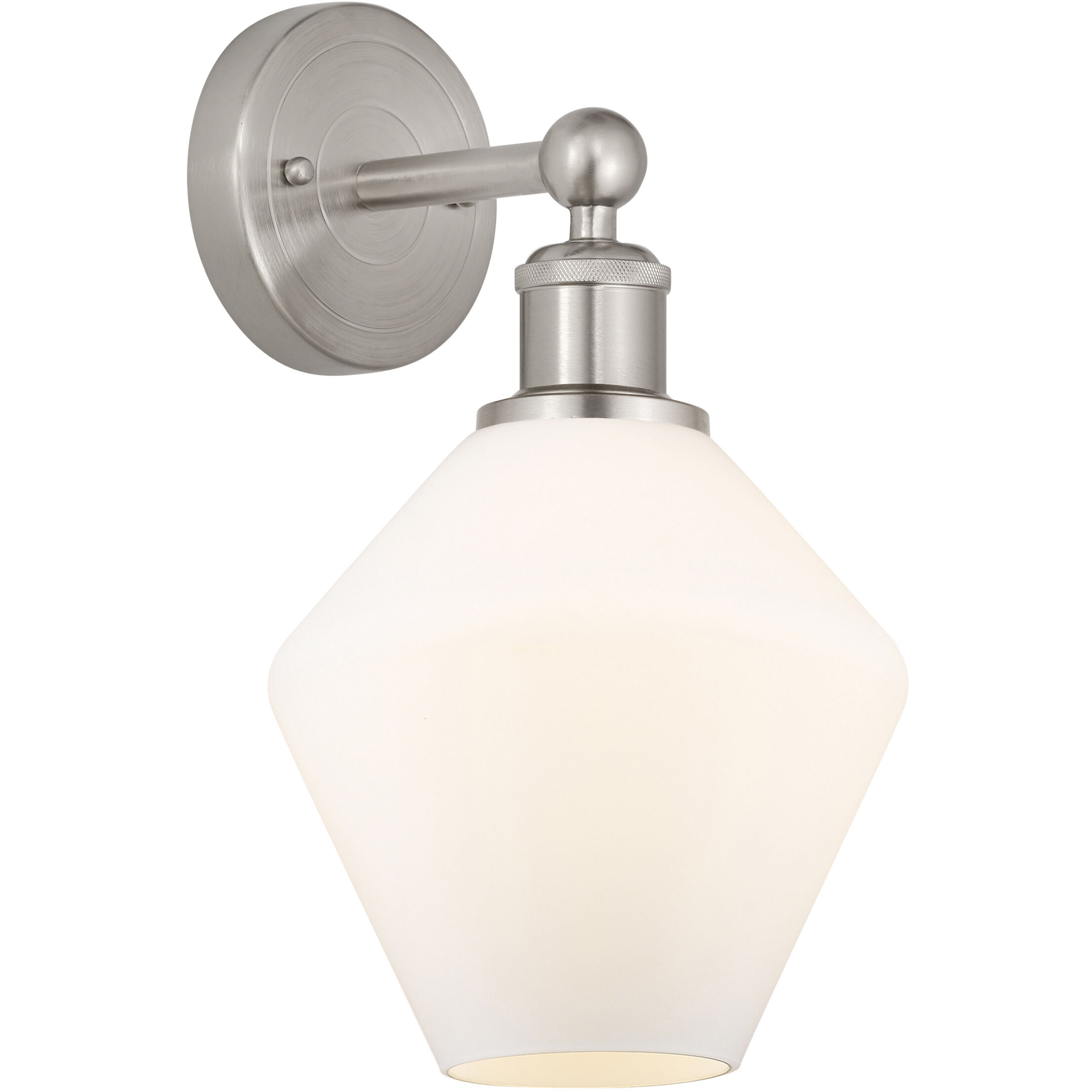 Cindyrella Sconce Wall Light in Satin Nickel, Cased Matte White