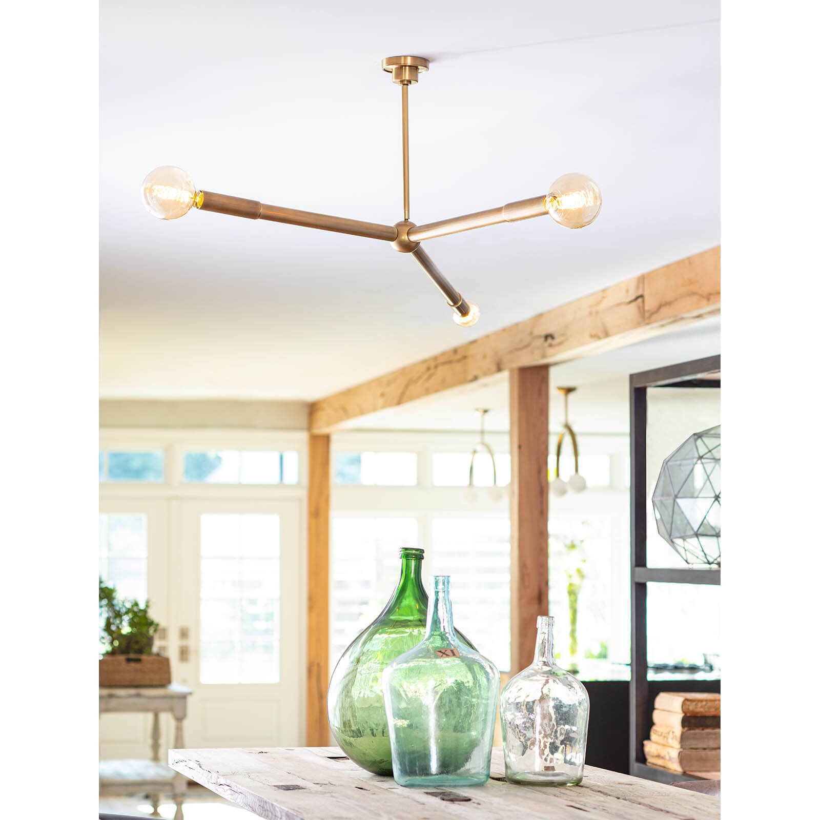 3 light brass chandelier on sale