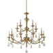 Canada 15 Light 36.5 inch Stain Brass Chandelier Ceiling Light in Satin Brass