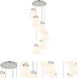 Newton Bell 6 Light 18.63 inch Polished Nickel Multi Pendant Ceiling Light in White Glass