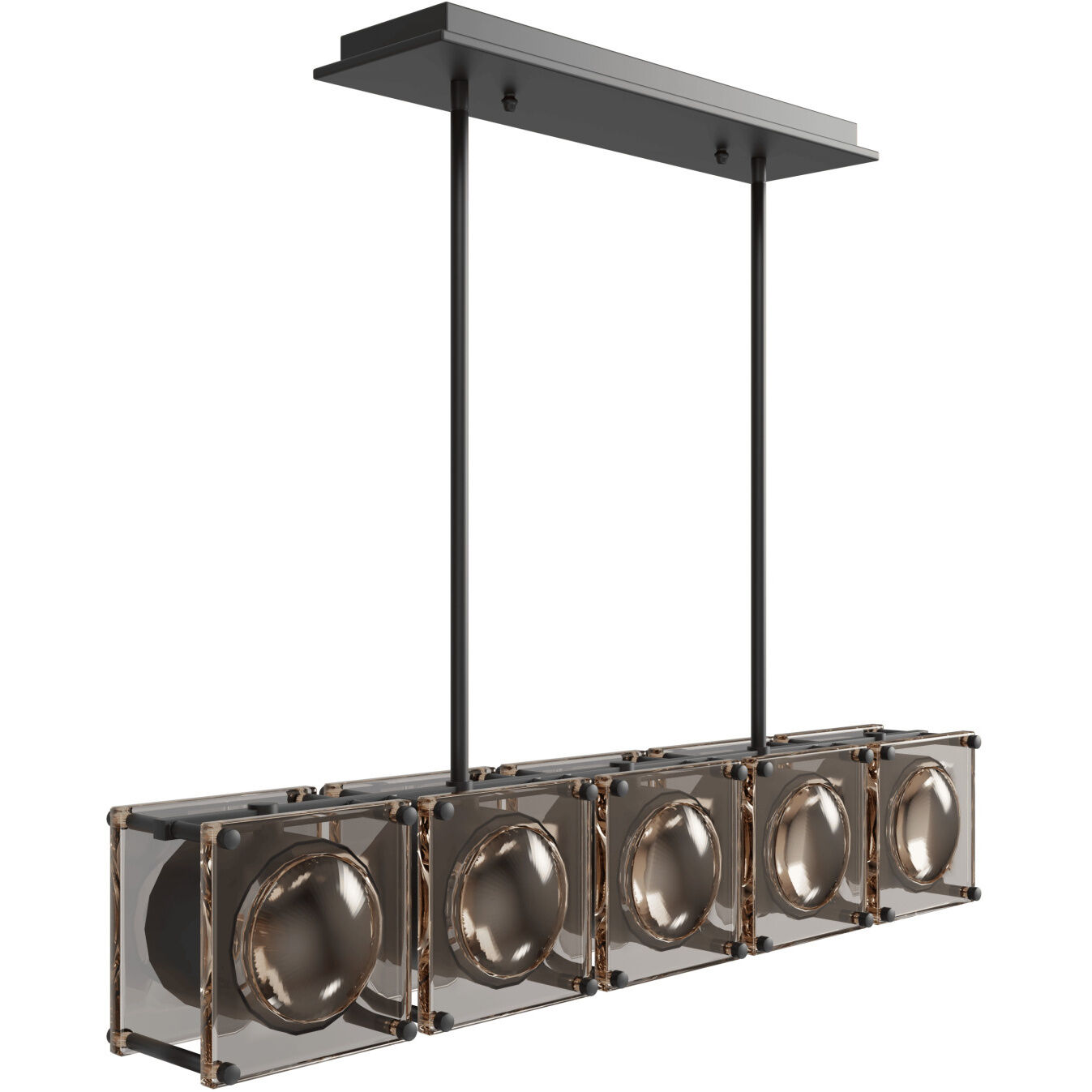 Peninisula 5 Light 8 inch Matte Black Chandelier Ceiling Light