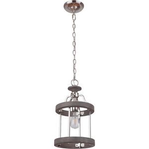 Ashwood 1 Light 10 inch Polished Nickel/Greywood Mini Pendant Ceiling Light in Polished Nickel and Greywood