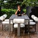 Bolster Back Java Black and Oyster White Outdoor Dining Chair