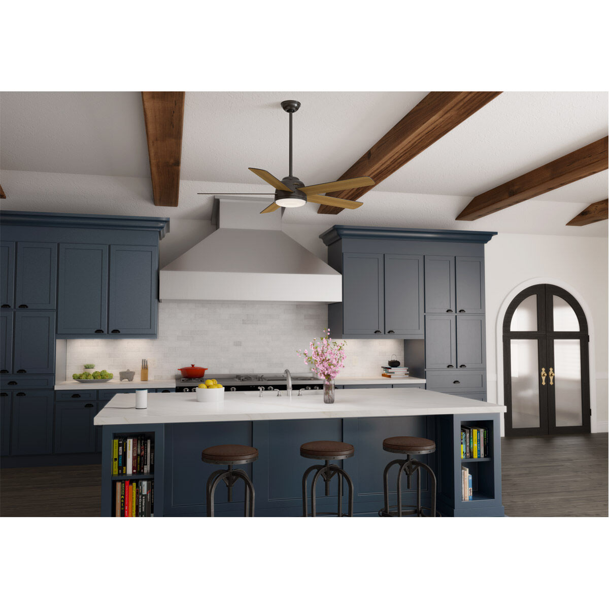 Romulus 60 inch Noble Bronze with American Walnut/Greyed Walnut Blades Ceiling Fan