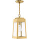 Oslo 1 Light 6.25 inch Satin Brass Small Outdoor Pendant Lantern