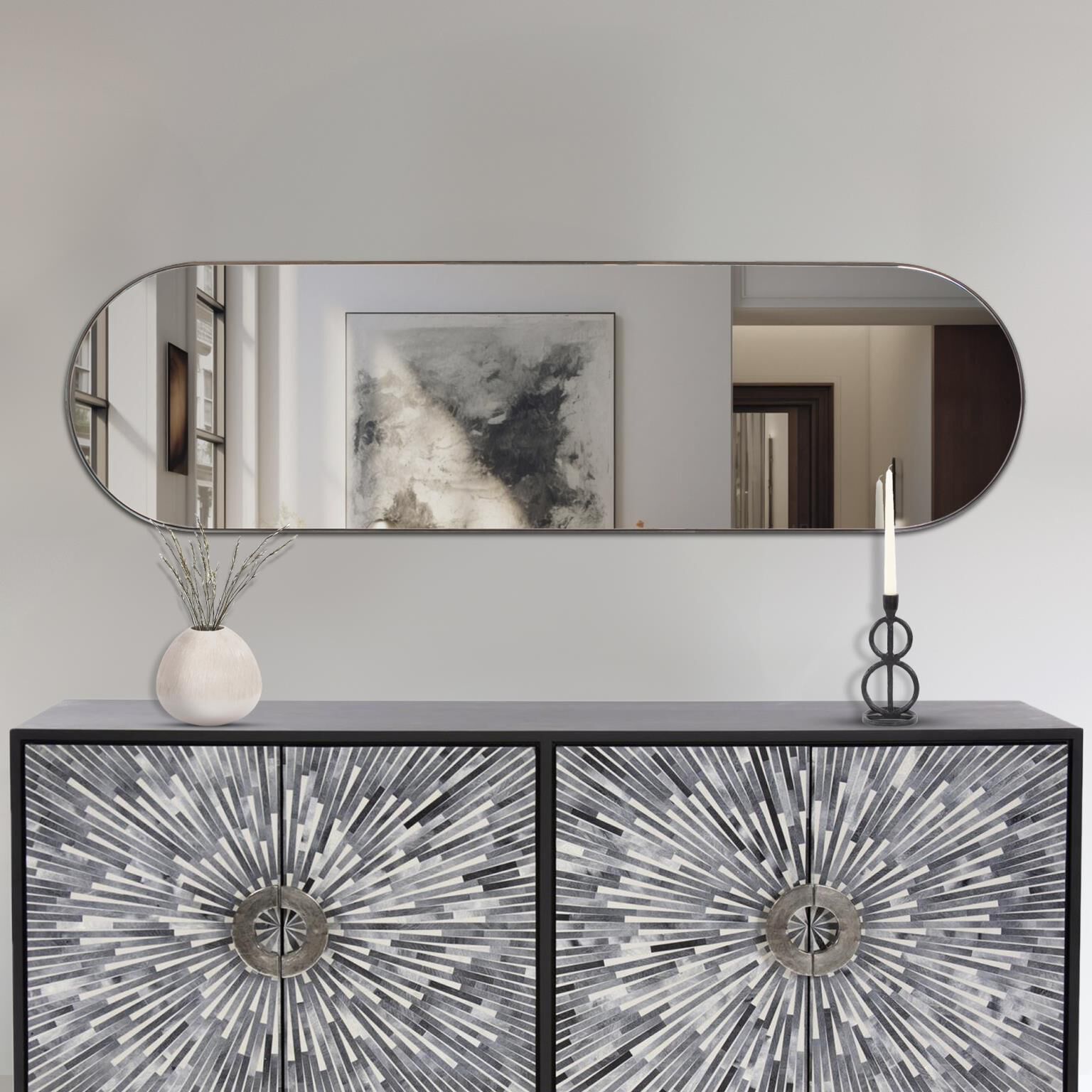 Balducci 72 X 20 inch Black Mirror, Large