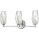 Ana 3 Light 23.5 inch Polished Nickel Bath Light Wall Light
