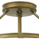 Collier 3 Light 16.5 inch Heritage Brass Indoor Semi-Flush Mount Ceiling Light