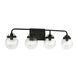 Bryce 4 Light 30 inch Midnight Black Bath Vanity Wall Sconce Wall Light