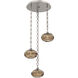 Coppa 3 Light 20.1 inch Beige Silver Multi-Pendant Ceiling Light in Bronze Optic, Oval Chain