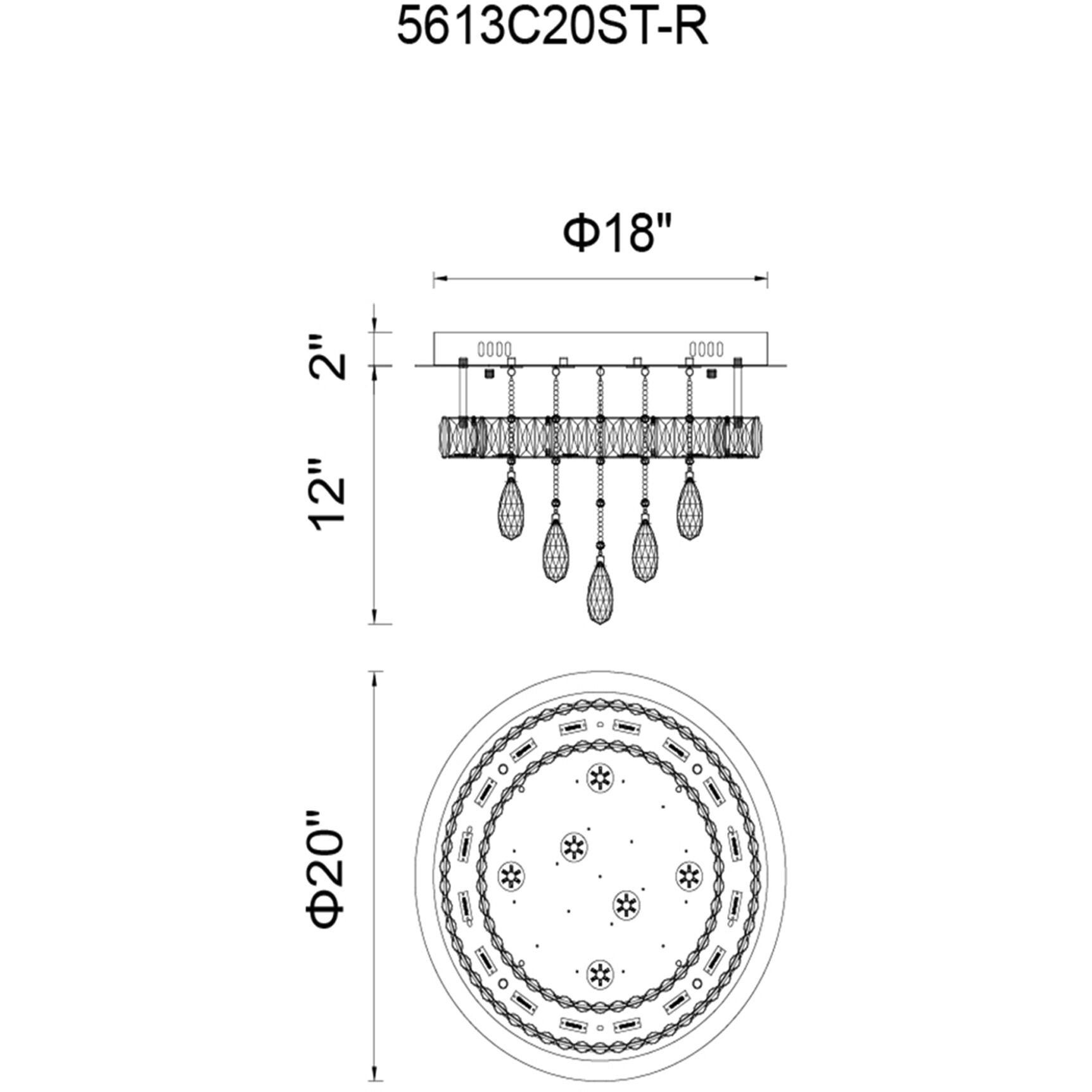 Veil LED 20 inch Chrome Flush Mount Ceiling Light