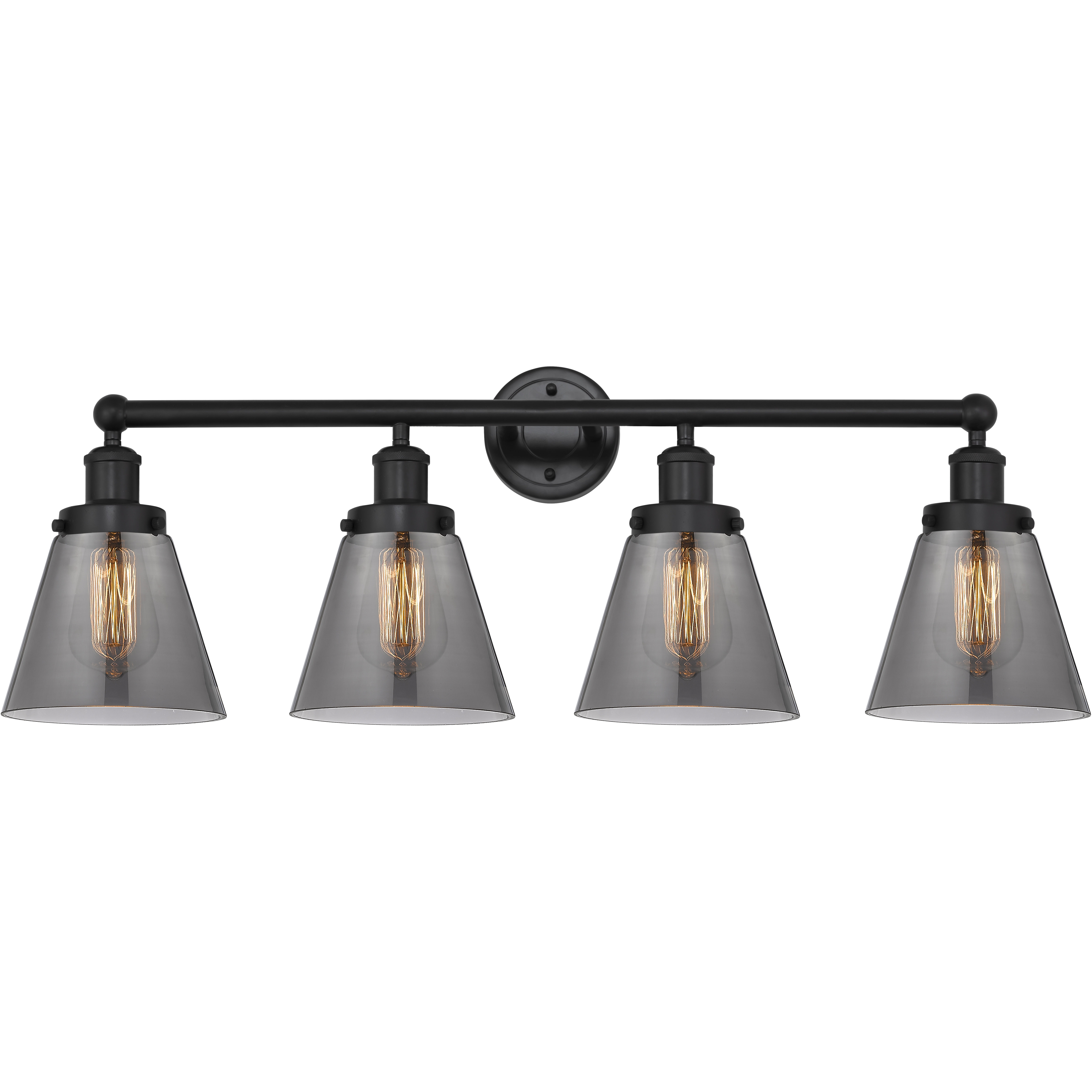 Cone 4 Light 33.5 inch Matte Black Bath Vanity Light Wall Light