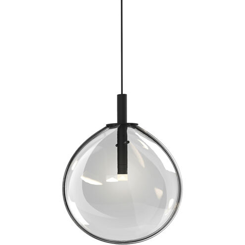 Cantina LED 9 inch Satin Black Pendant Ceiling Light in Clear Glass