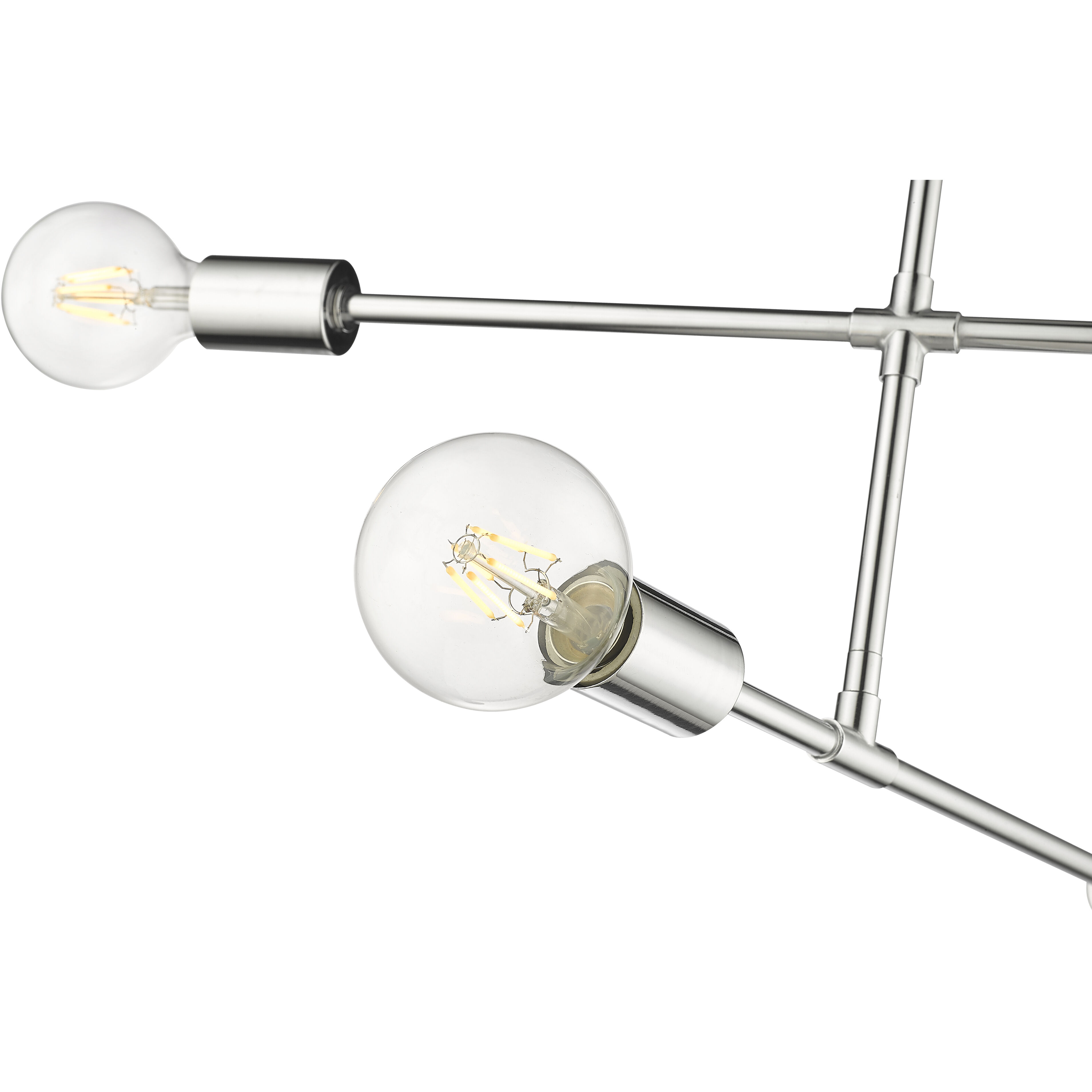 Modernist 3 Light 4.75 inch Chrome Semi Flush Mount Ceiling Light