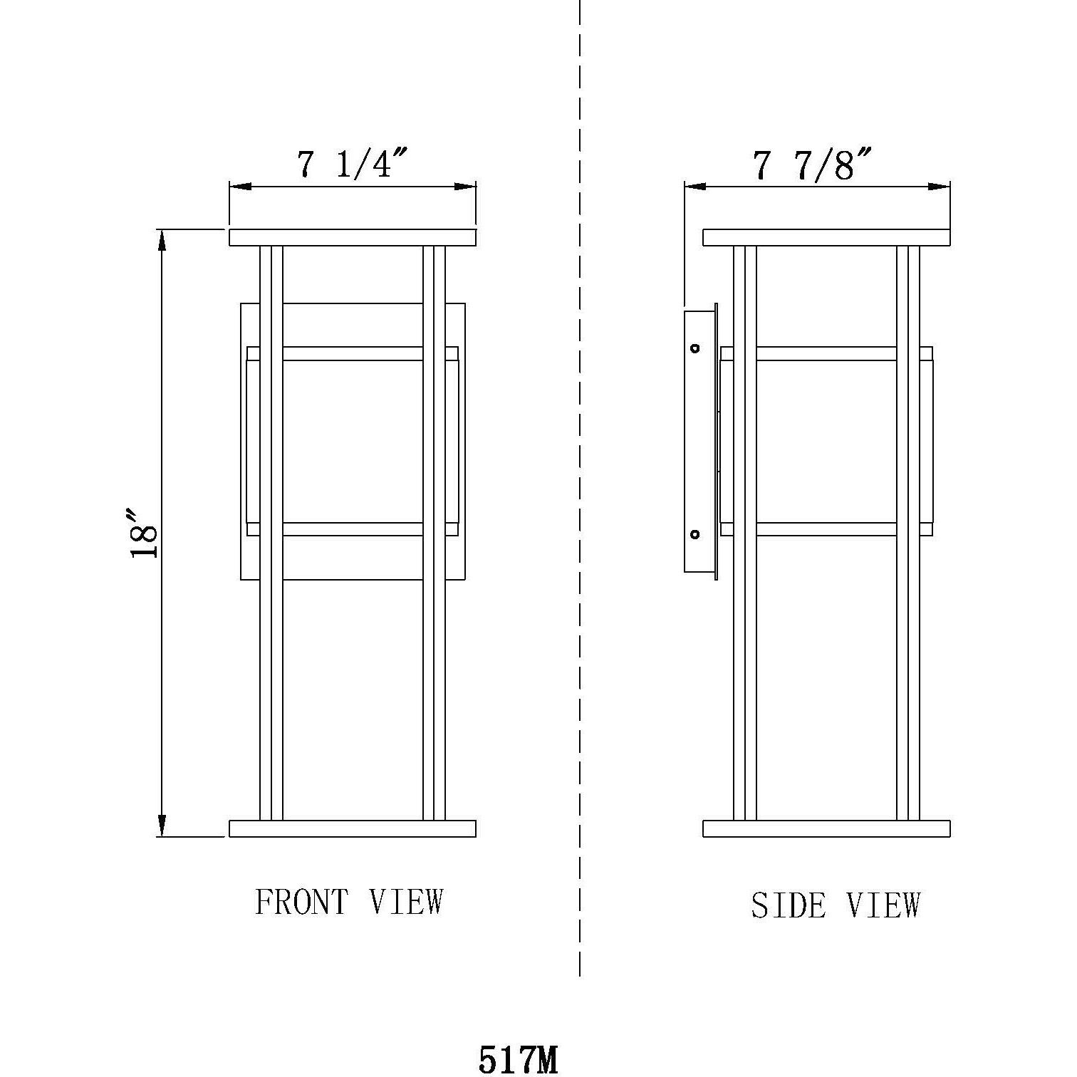 Luca LED 18 inch Black Outdoor Wall Light