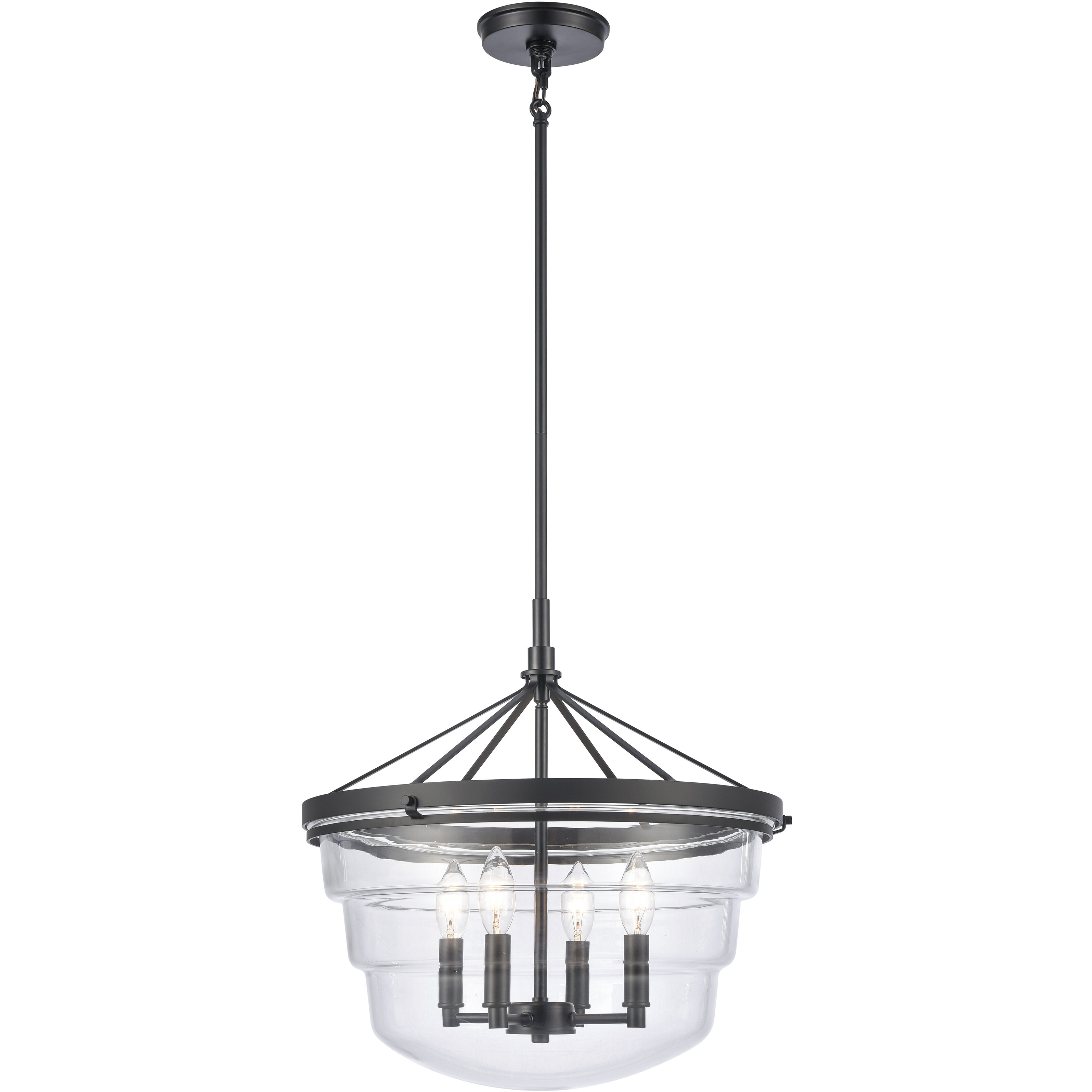Boyer 4 Light 18 inch Matte Black Pendant Ceiling Light