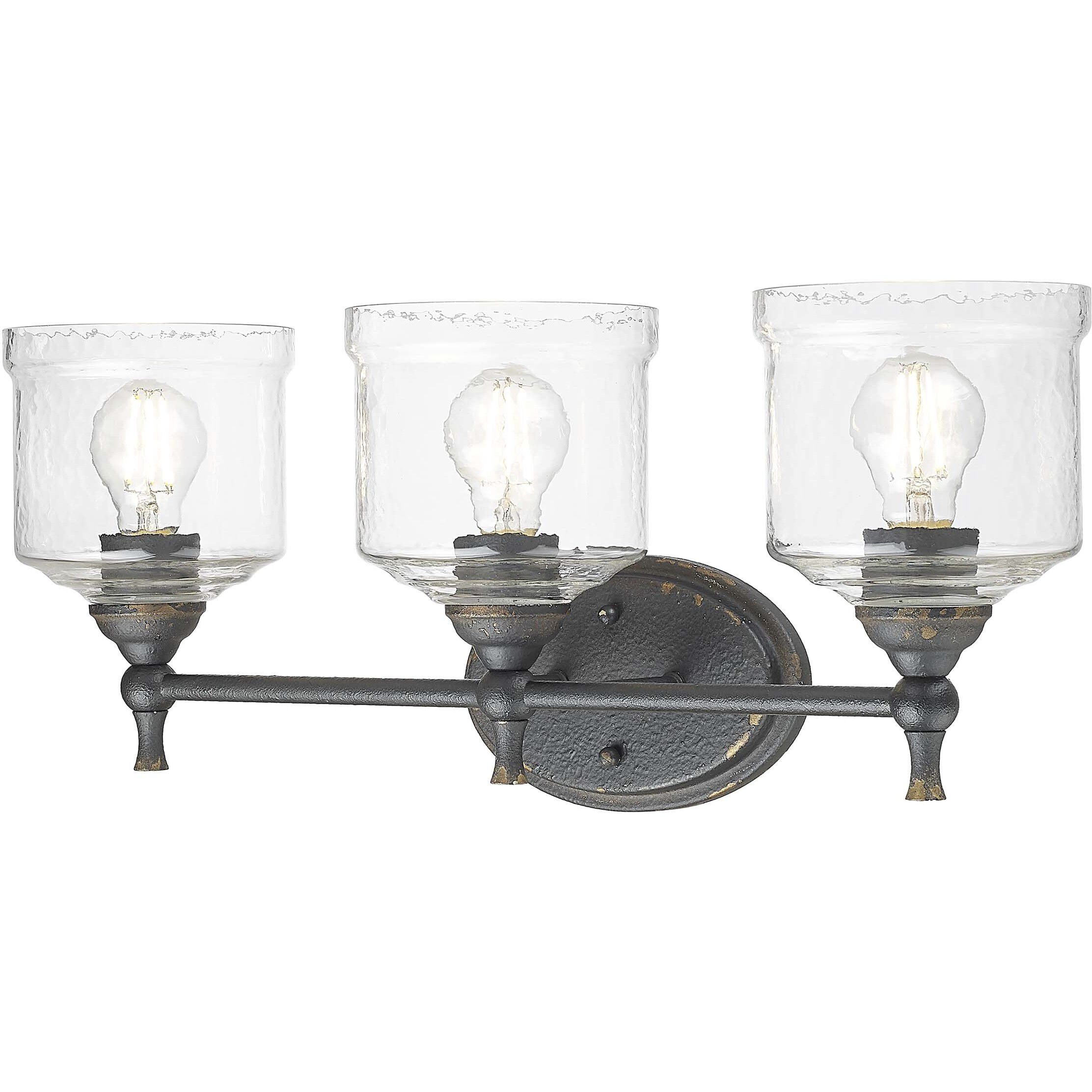 Keating Vanity Wall Light in Antique Black Iron