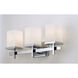 Tetra 3 Light 22 inch Polished Chrome Bath Vanity Wall Light in Satin White