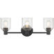 Vessair 3 Light 22.5 inch Matte Black Bathroom Vanity Light Wall Light