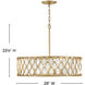 Estie 6 Light 28 inch Piastra Gold Interior Hanging Ceiling Light