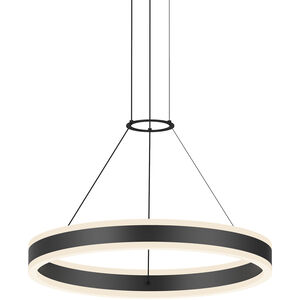 Double Corona LED 23.75 inch Satin Black Pendant Ceiling Light