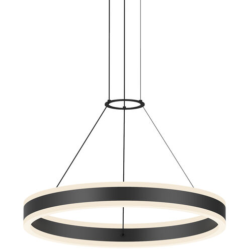 Double Corona LED 23.75 inch Satin Black Pendant Ceiling Light