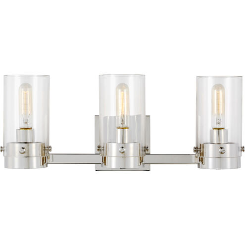 C&M by Chapman & Myers Garrett 3 Light 21.13 inch Polished Nickel Vanity Light Wall Light