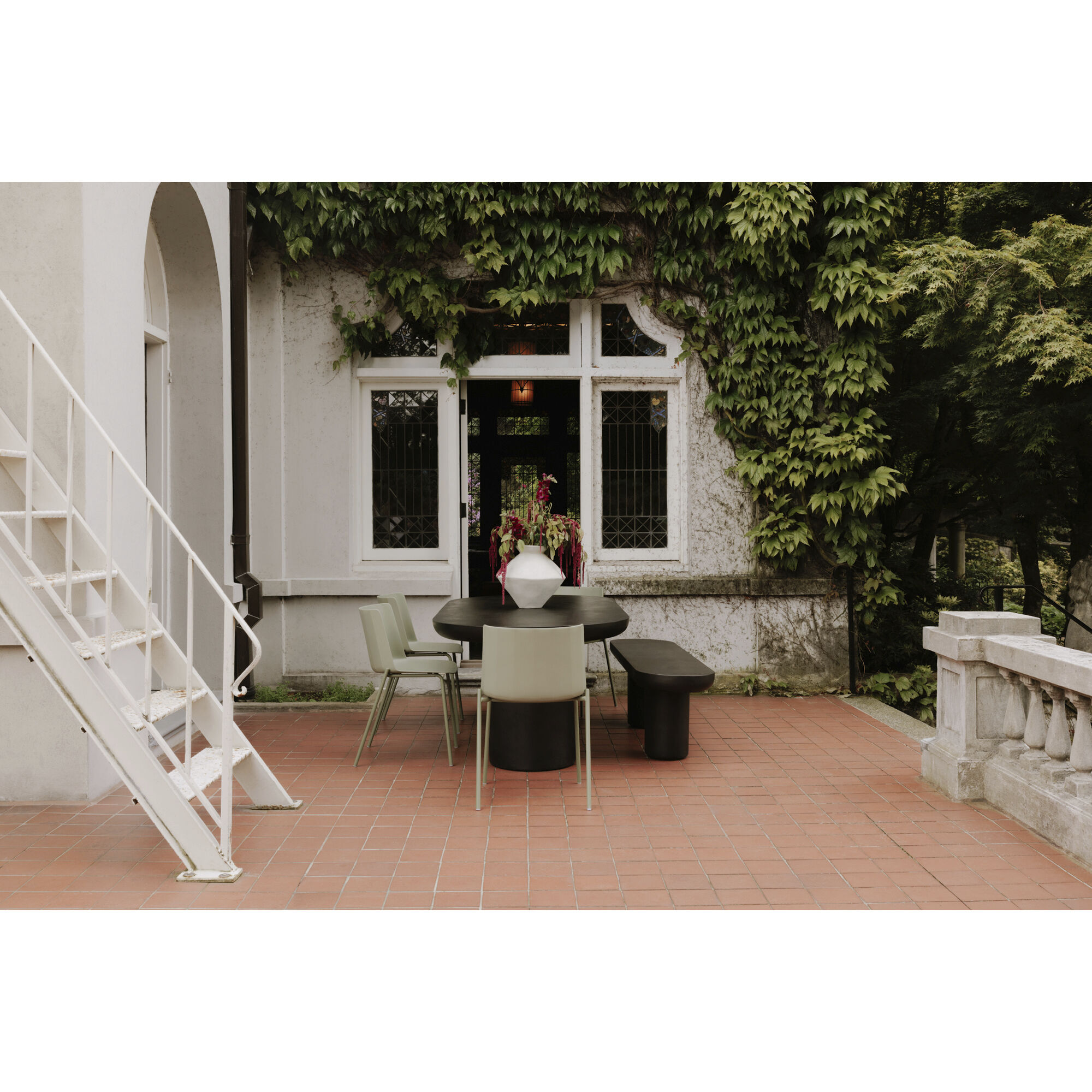 Rocca Black Dining Bench, Outdoor