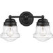 Vaughn 2 Light 15.5 inch Matte Black Vanity Wall Light