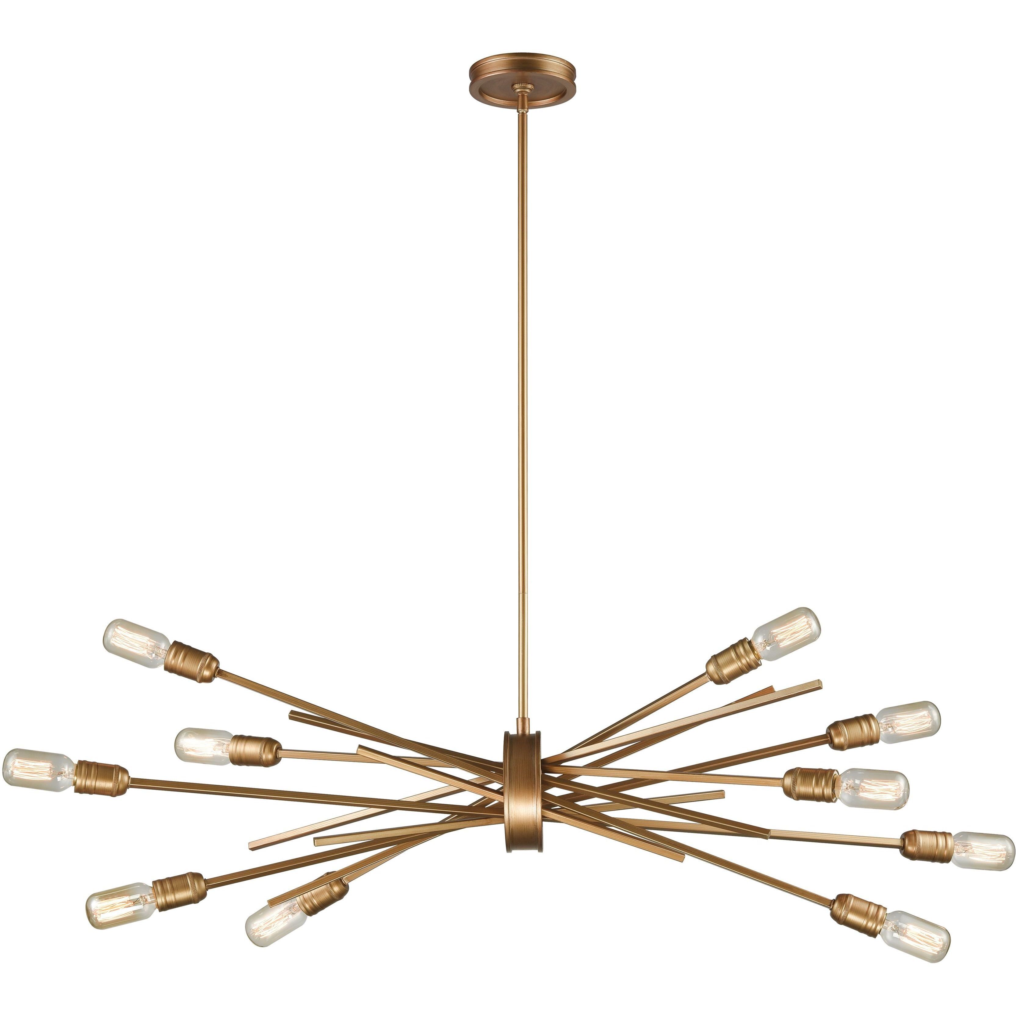 Xenia 10 Light 42 inch Matte Gold Chandelier Ceiling Light