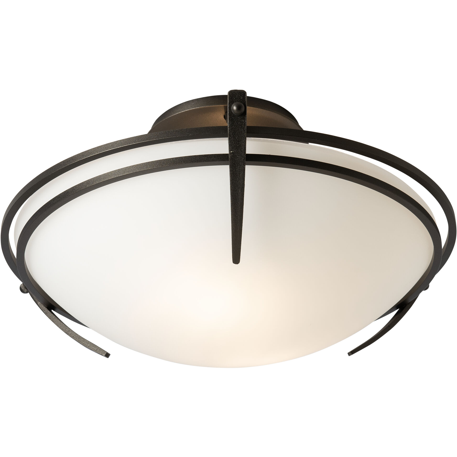 Presidio Tryne 2 Light 16.4 inch Oil Rubbed Bronze Semi-Flush Ceiling Light in Opal, Small