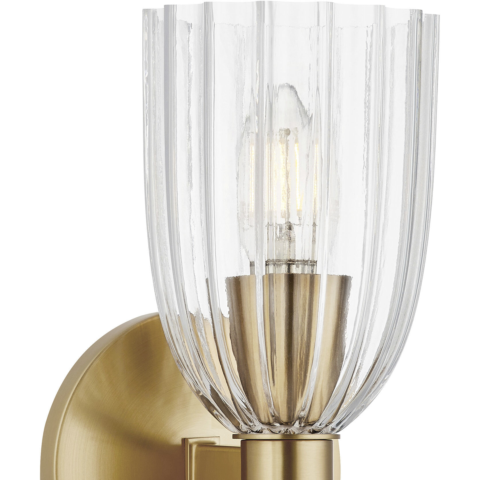 Transitional 2 Light 5 inch Natural Brass Wall Sconce Wall Light